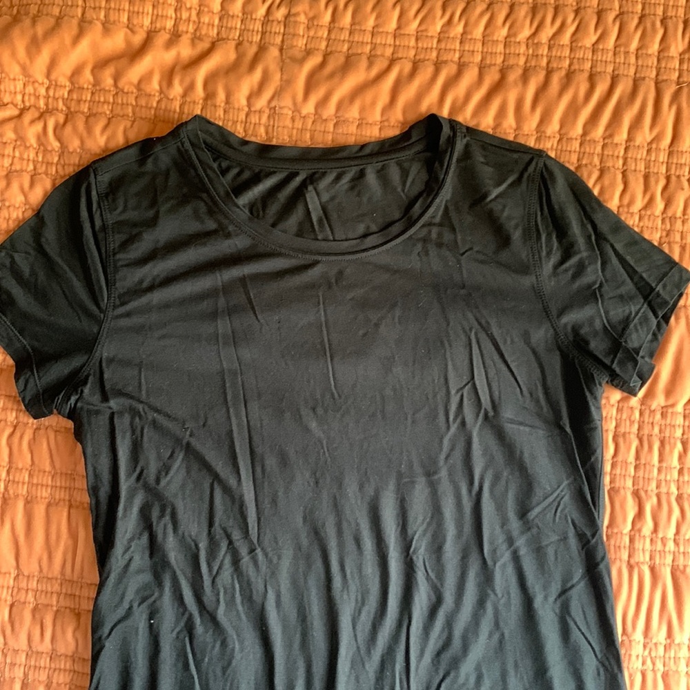 Black satin-feel top